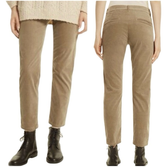 VINCE Corduroy Pants Chinos Ragweed Cords Cropped Tan Classic Size 4 - Picture 1 of 16